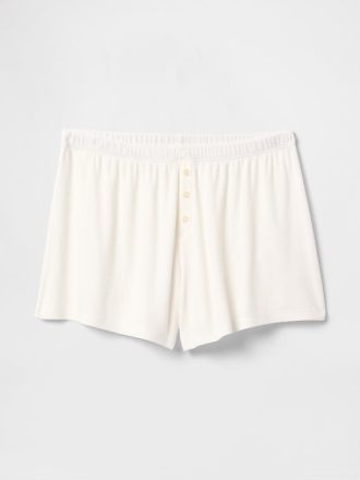 Lockere Pyjama-Shorts mit Mini-Ripp