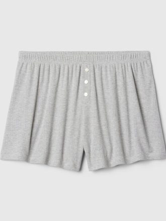 Lockere Pyjama-Shorts mit Mini-Ripp