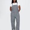 Lockerer Overall aus gestreiftem Denim