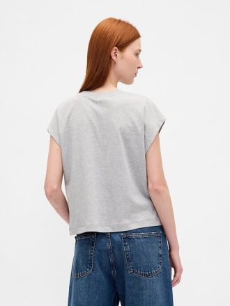 Lockeres, kurzes T-Shirt aus Supima®-Baumwolle