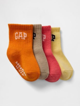 Logo-Viertel-Crew-Socken für Babys und Kleinkinder (4er-Pack)