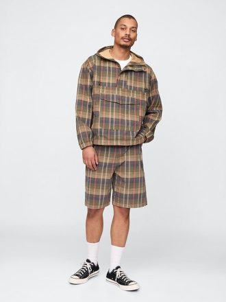 Lässige karierte Canvas-Shorts