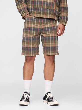 Lässige karierte Canvas-Shorts