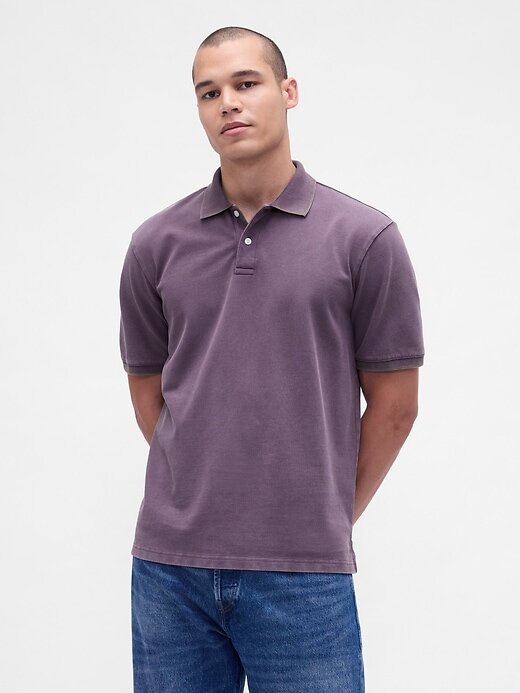 Lässiges Piqué-Poloshirt Lässiges Piqué-Poloshirt