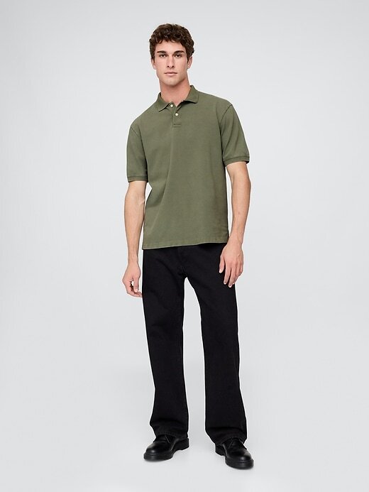 Lässiges Piqué-Poloshirt Lässiges Piqué-Poloshirt
