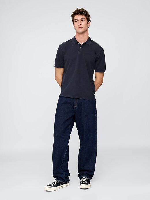 Lässiges Piqué-Poloshirt Lässiges Piqué-Poloshirt