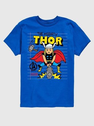 Marvel Thor Doodle Kurzarm-T-Shirt mit Grafik für Kleinkinder