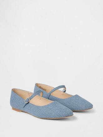 Mary-Jane-Ballerinas aus Denim