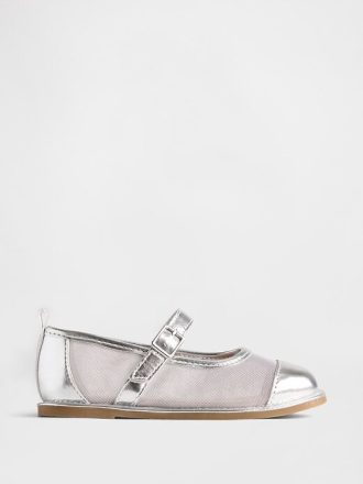 Mary Jane-Ballerinas aus Metallic-Mesh für Kleinkinder