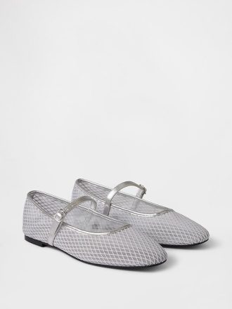 Mary Jane-Ballerinas aus Netzstoff