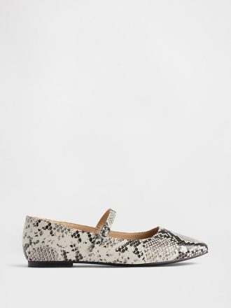 Mary Jane-Ballerinas mit Schlangenmuster