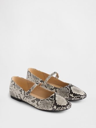 Mary Jane-Ballerinas mit Schlangenmuster