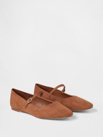 Mary Jane Flats aus veganem Wildleder