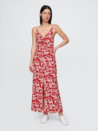 Maxi-Slip-Kleid mit Bindeband hinten