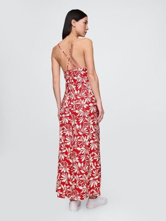 Maxi-Slip-Kleid mit Bindeband hinten