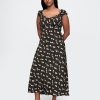 Maxikleid aus Crêpe mit Herzausschnitt Maxikleid aus Crêpe mit Herzausschnitt