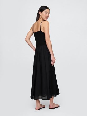 Maxikleid aus kompaktem Jersey-Mix
