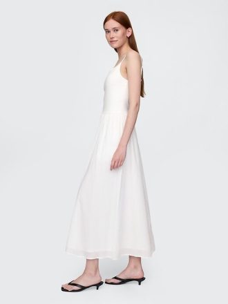 Maxikleid aus kompaktem Jersey-Mix