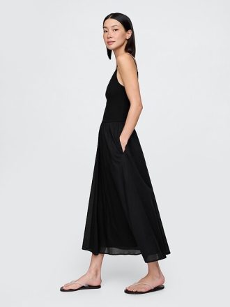 Maxikleid aus kompaktem Jersey-Mix