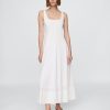 Maxikleid aus Leinenmischung mit eckigem Ausschnitt Maxikleid aus Leinenmischung mit eckigem Ausschnitt