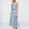 Maxikleid aus Leinenmischung mit eckigem Ausschnitt Maxikleid aus Leinenmischung mit eckigem Ausschnitt