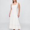 Maxikleid aus Leinenmischung mit eckigem Ausschnitt Maxikleid aus Leinenmischung mit eckigem Ausschnitt