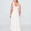 Maxikleid aus Leinenmischung mit eckigem Ausschnitt Maxikleid aus Leinenmischung mit eckigem Ausschnitt