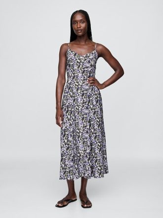 Maxikleid mit Blumenmuster und V-Ausschnitt
