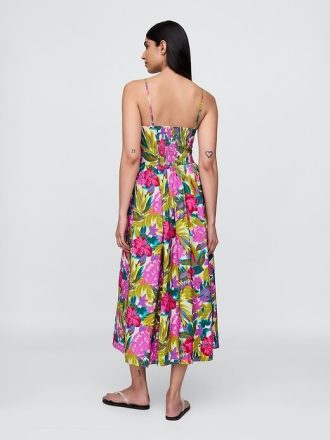Maxikleid mit Blumenmuster und V-Ausschnitt