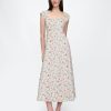 Maxikleid mit Flügelärmeln aus Leinenmischung Maxikleid mit Flügelärmeln aus Leinenmischung