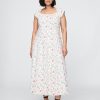Maxikleid mit Flügelärmeln aus Leinenmischung Maxikleid mit Flügelärmeln aus Leinenmischung
