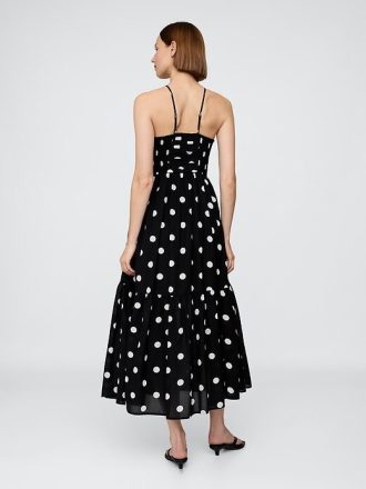 Maxikleid mit Neckholder und gerafftem Oberteil