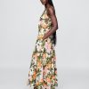Maxikleid mit Stufendesign und Bindeband vorn Maxikleid mit Stufendesign und Bindeband vorn