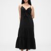 Maxikleid mit Stufendesign und Bindeband vorn Maxikleid mit Stufendesign und Bindeband vorn