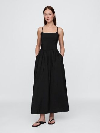 Maxikleid mit tiefer Taille