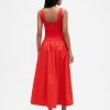 Maxikleid mit tiefer Taille aus Mischgewebe Maxikleid mit tiefer Taille aus Mischgewebe