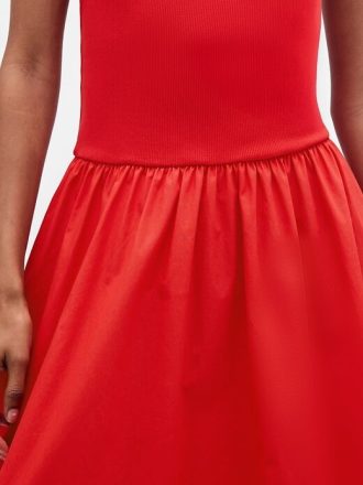 Maxikleid mit tiefer Taille aus Mischgewebe