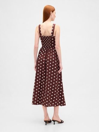 Maxikleid mit tiefer Taille und Nähten