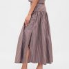 Maxirock aus Popeline mit tiefer Taille