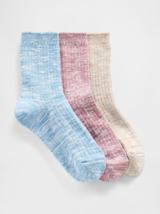 Melierte Crew-Socken für Kinder (3er-Pack)