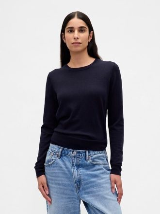 Merino-Pullover mit Rundhalsausschnitt