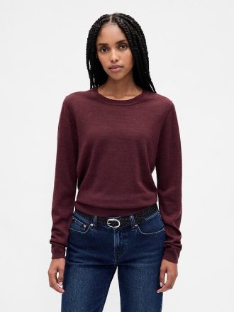 Merino-Pullover mit Rundhalsausschnitt