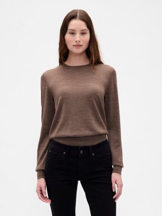 Merino-Pullover mit Rundhalsausschnitt