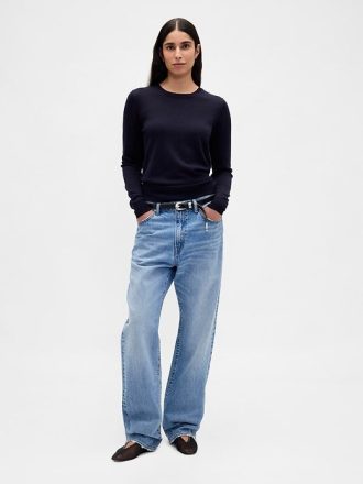 Merino-Pullover mit Rundhalsausschnitt