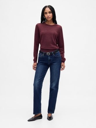 Merino-Pullover mit Rundhalsausschnitt