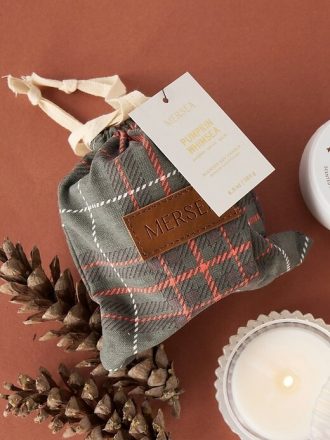 Mersea Pumpkin Whimsea Plaid Beutelkerze
