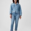 Mid Rise Vintage Slim Jeans mit geteiltem Saum Mid Rise Vintage Slim Jeans mit geteiltem Saum
