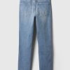 Mid Rise Vintage Slim Jeans mit geteiltem Saum Mid Rise Vintage Slim Jeans mit geteiltem Saum