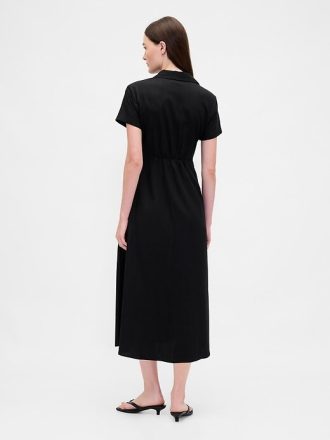 Midi-Hemdkleid aus Leinenmischung