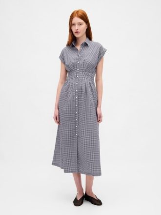 Midi-Hemdkleid aus Popeline